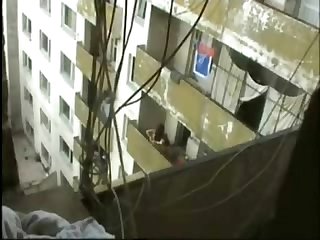 Couple enjoying sex on Terrace recorded with hidden cam